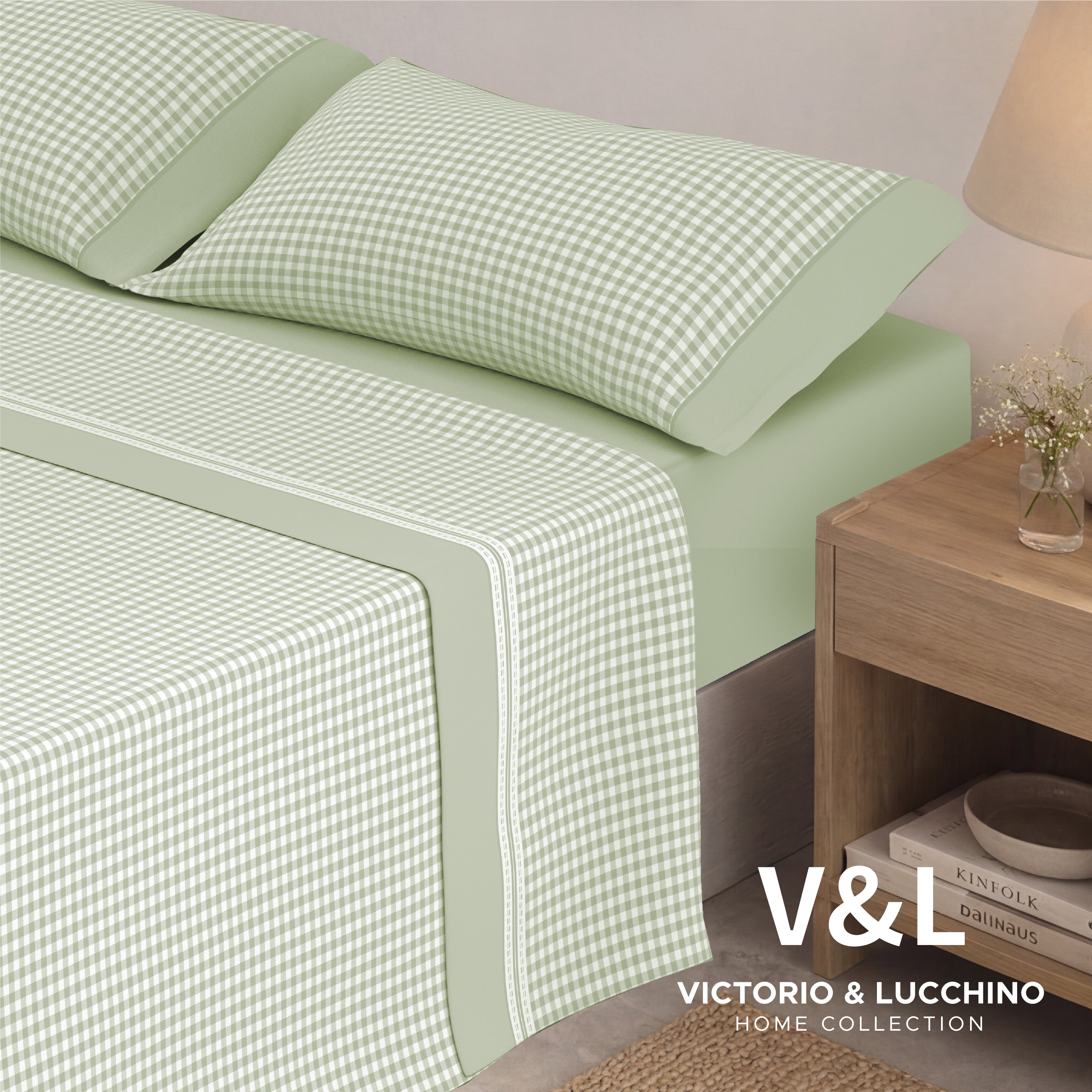Victorio & Lucchino - Juego de Sábanas Estampadas Algodón/Poliéster - Vicky - Verde