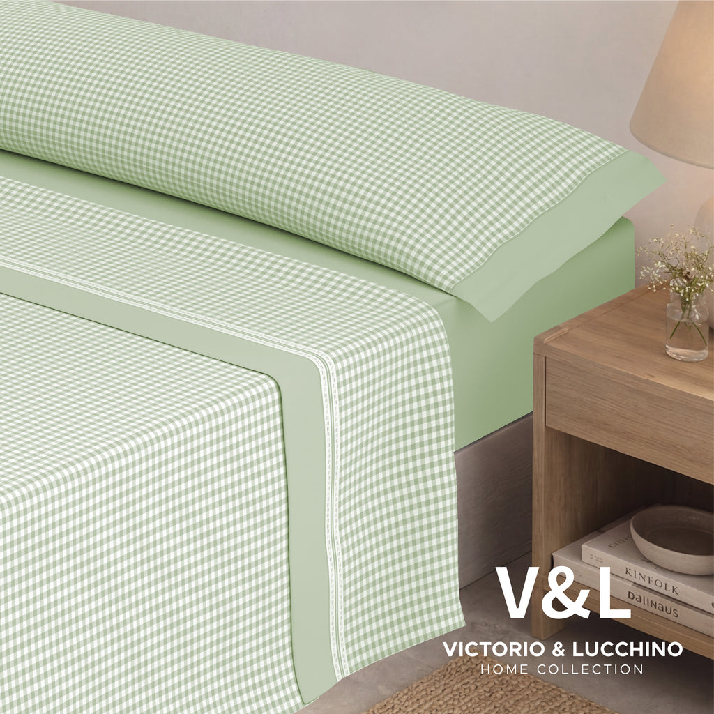 Victorio & Lucchino - Juego de Sábanas Estampadas Algodón/Poliéster - Vicky - Verde