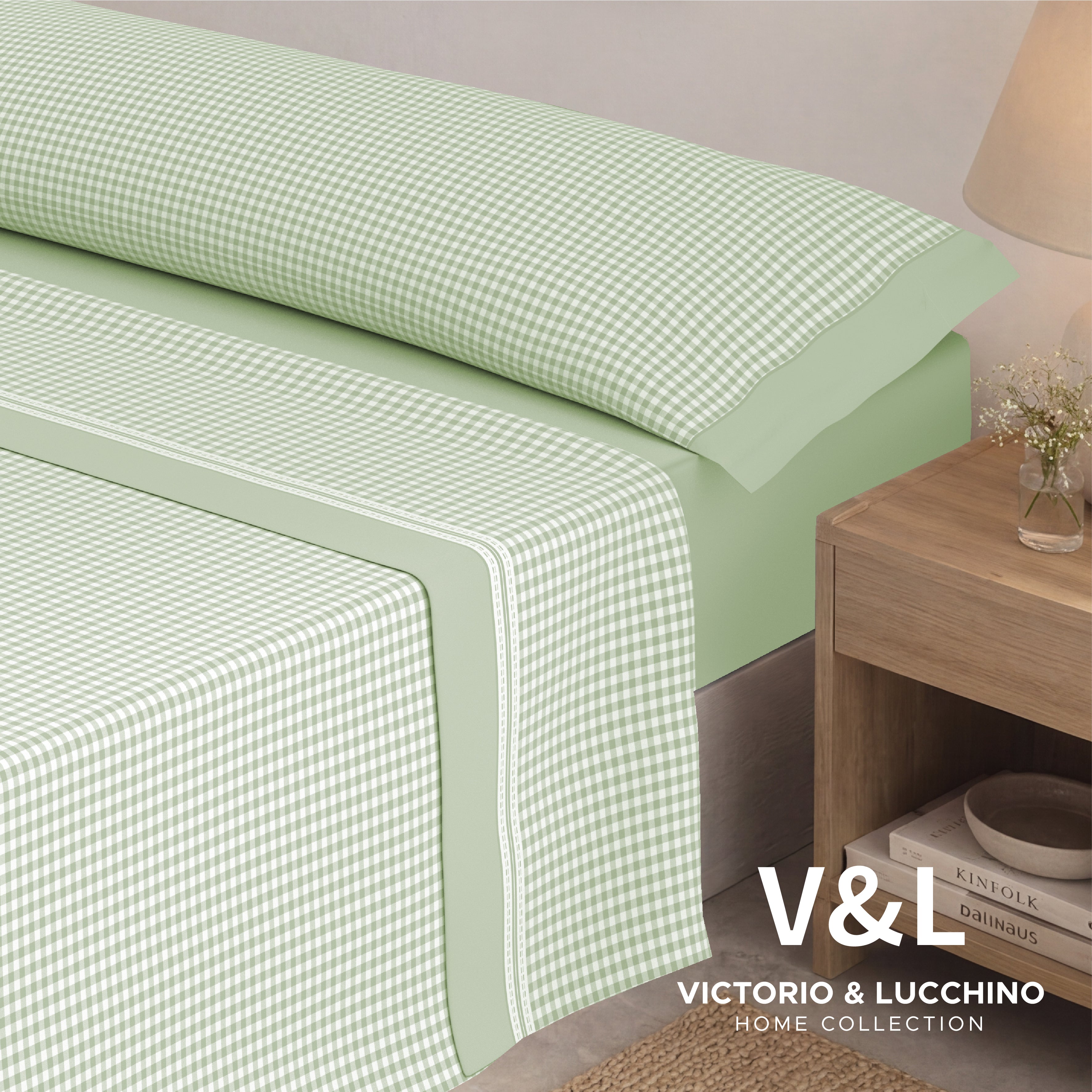 Victorio & Lucchino - Juego de Sábanas Estampadas Algodón/Poliéster - Vicky - Verde