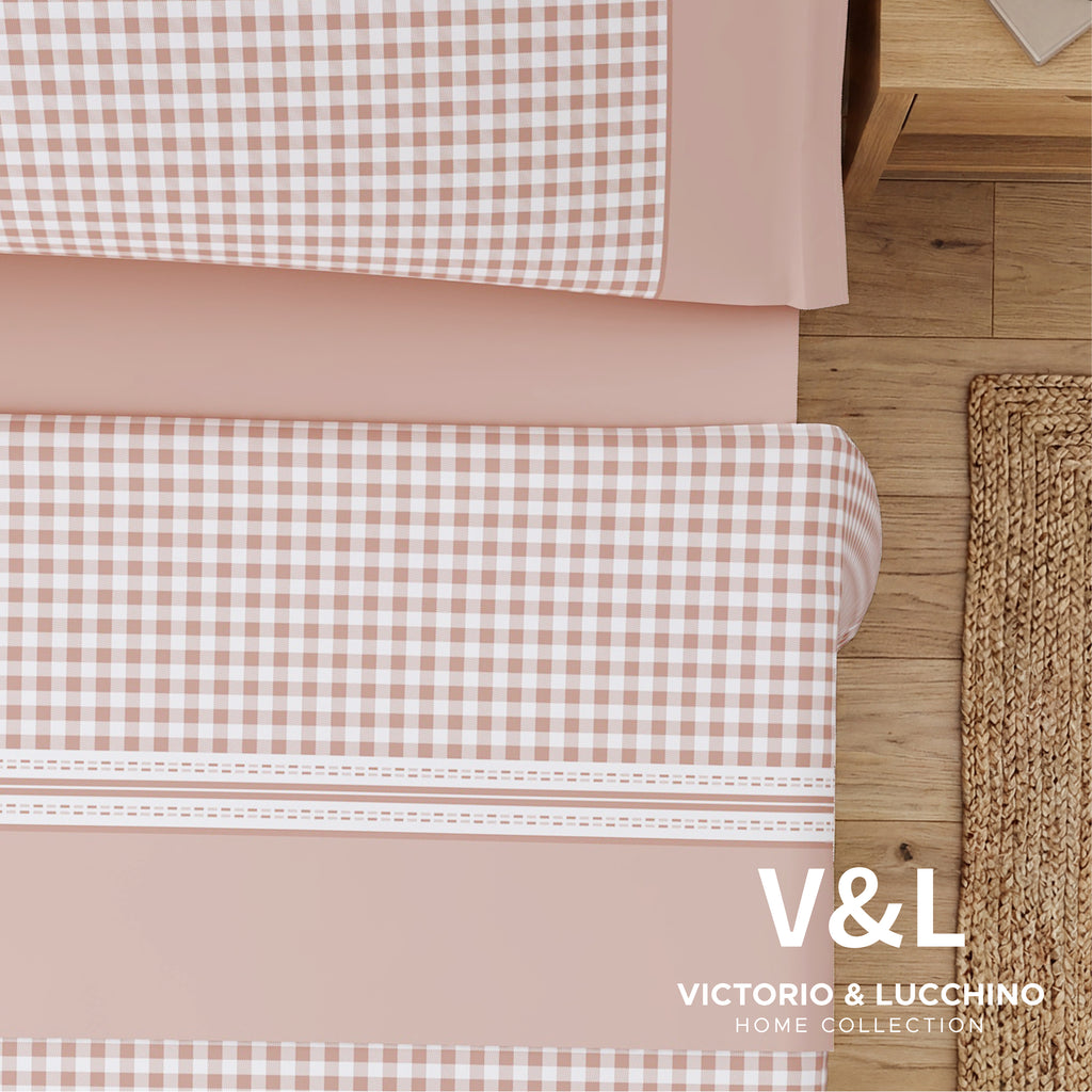 Victorio & Lucchino - Juego de Sábanas Estampadas Algodón/Poliéster - Vicky - Rosa