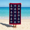 Toalla de Playa Liniva Home — 100% Algodón Egipcio 650gr | 90x175 cm | Modelo Anclas