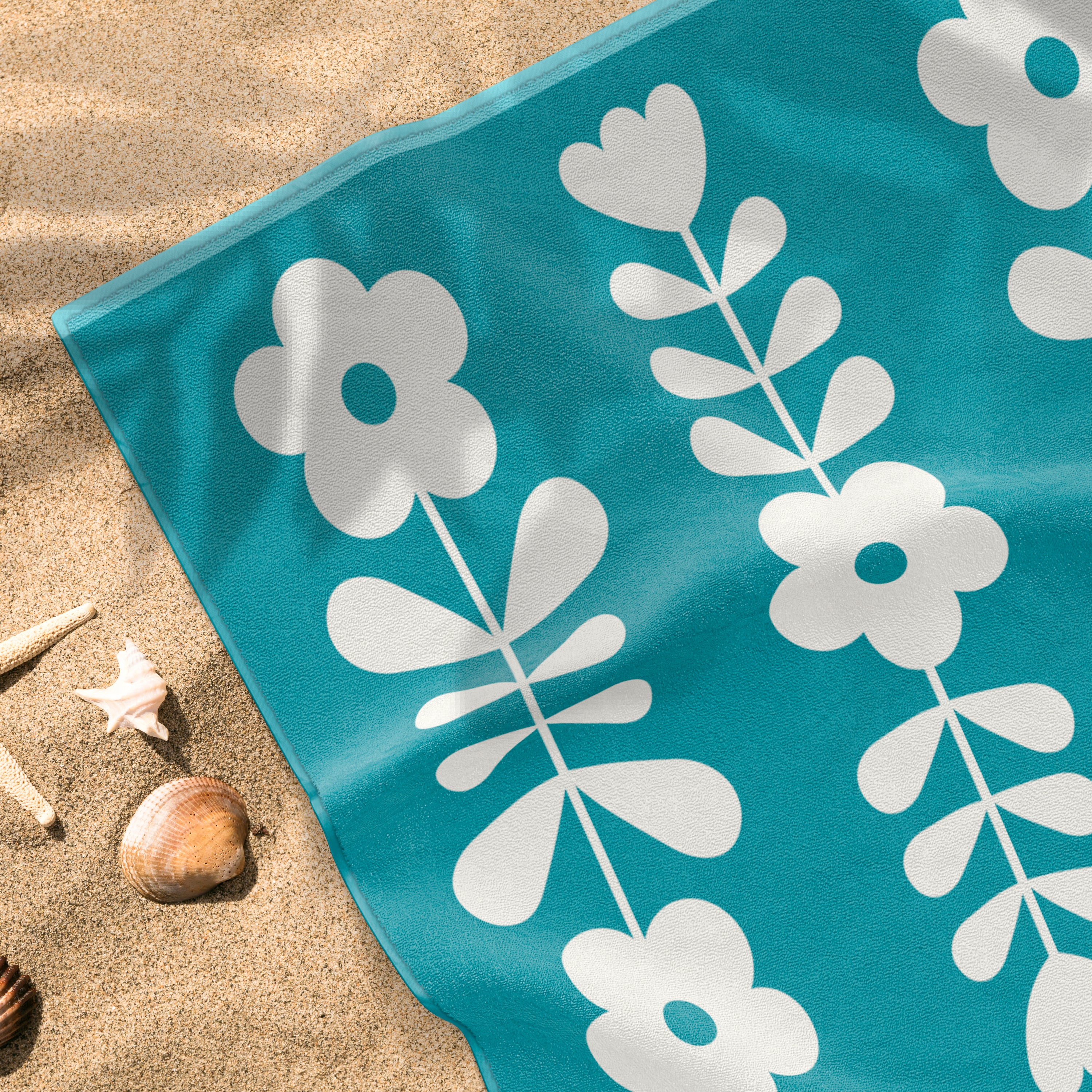 Toalla de Playa Liniva Home — 100% Algodón Egipcio 650gr | 90x175 cm | Modelo Flores