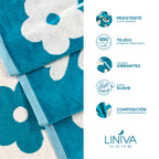 Toalla de Playa Liniva Home — 100% Algodón Egipcio 650gr | 90x175 cm | Modelo Flores