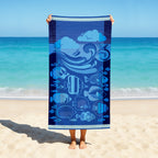Toalla de Playa Liniva Home — 100% Algodón Egipcio 650gr | 90x175 cm | Modelo Oceano