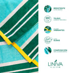Toalla de Playa Liniva Home — 100% Algodón Egipcio 650gr | 90x175 cm | Modelo Rayas