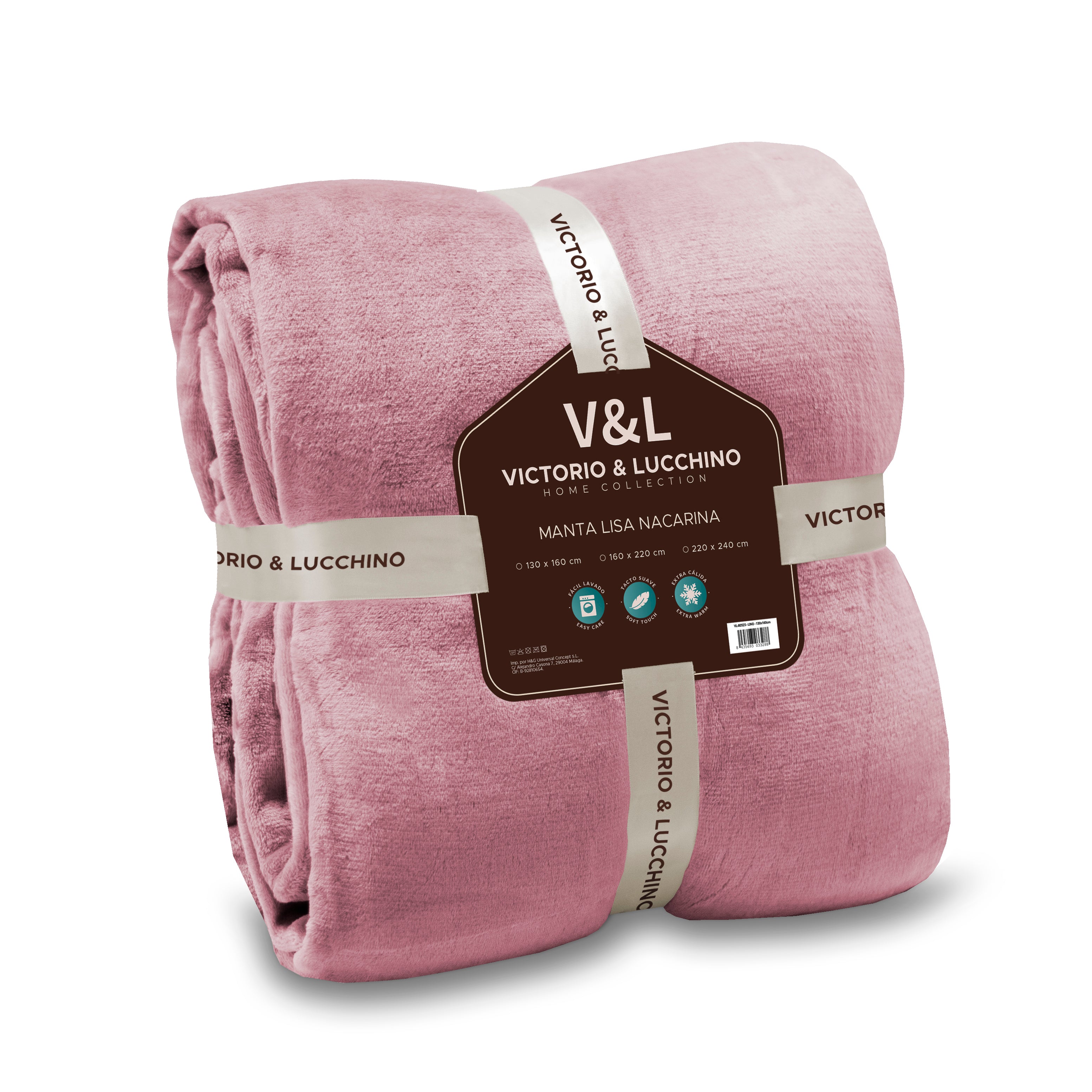 Victorio & Lucchino - Manta Lisa Extra-Suave 350g - Rosa