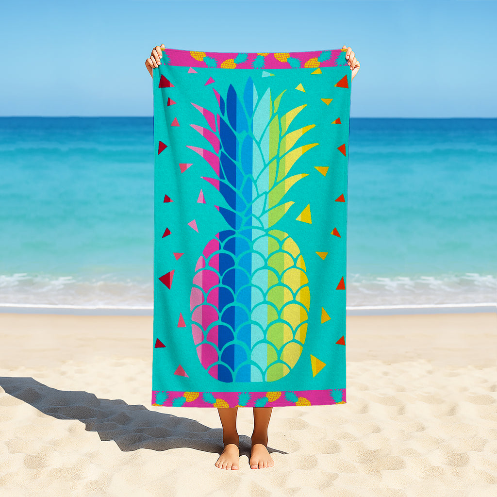 Toalla de Playa Liniva Home — 100% Algodón Egipcio 650gr | 90x175 cm | Modelo Piña