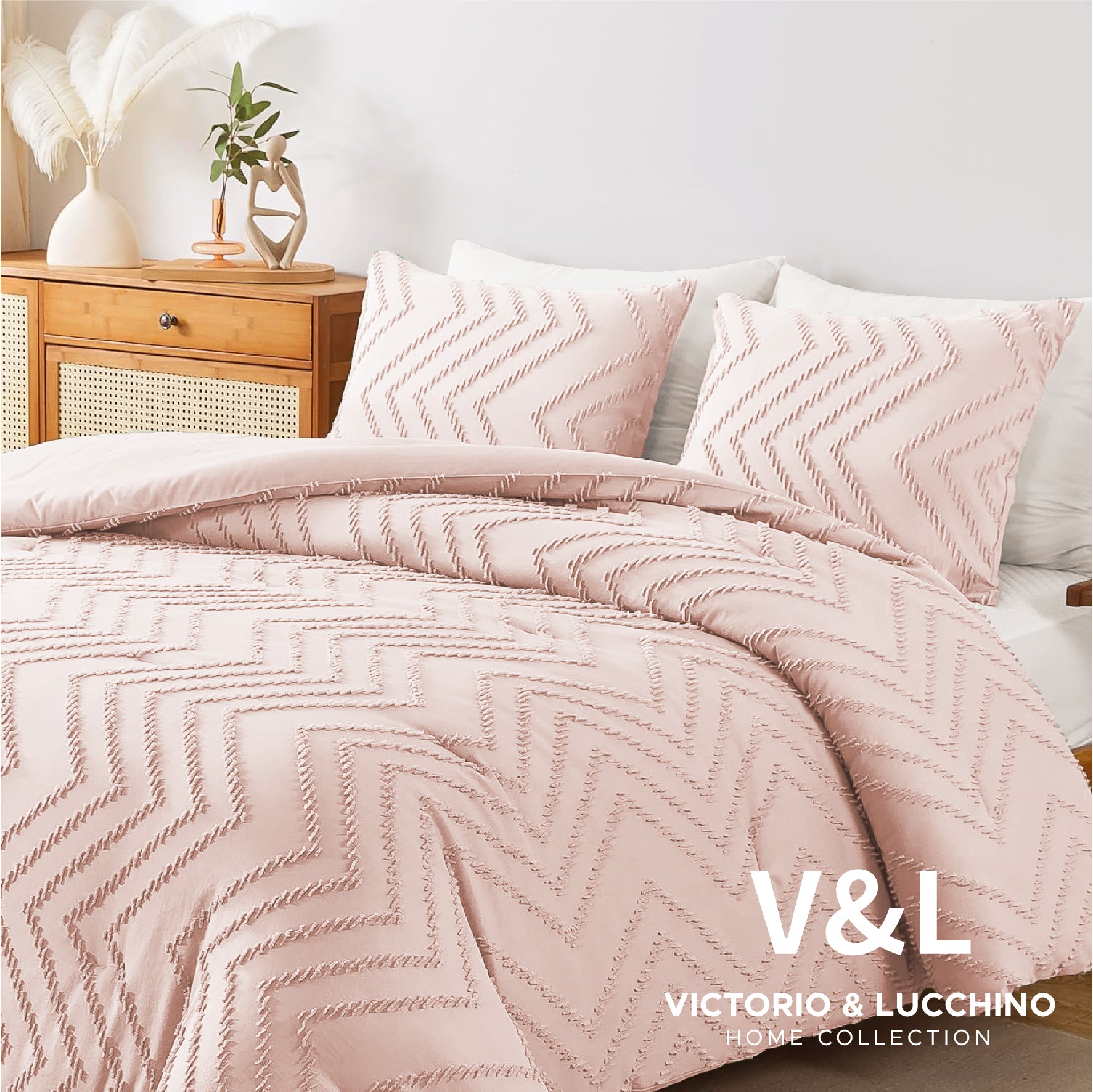 Victorio & Lucchino - Colcha Lavada con Tufting - Modelo Atenea - Rosa