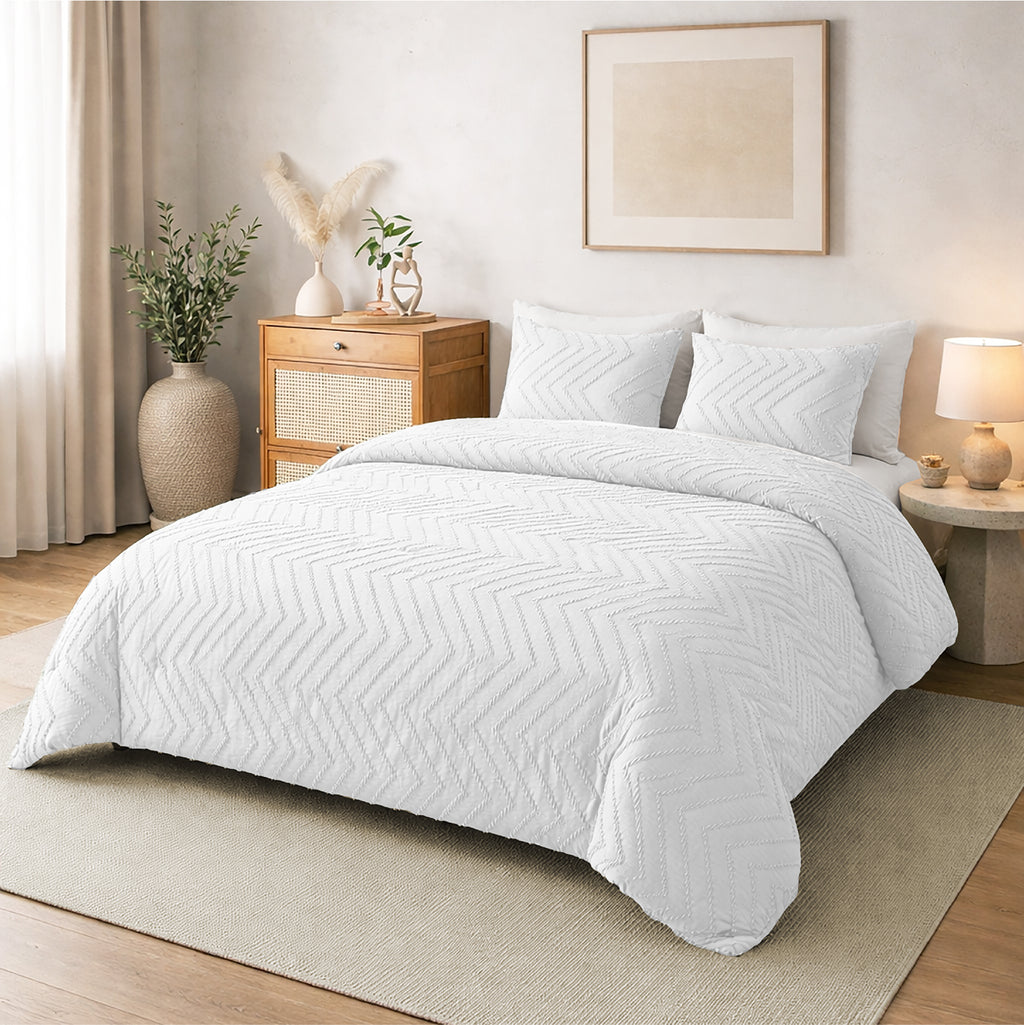 Victorio & Lucchino - Colcha Lavada con Tufting - Modelo Atenea - Blanco