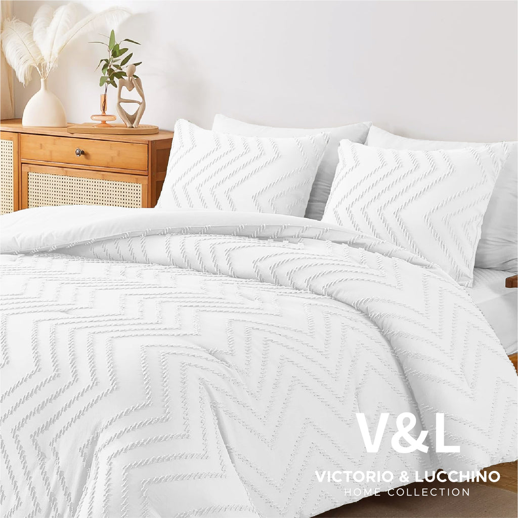 Victorio & Lucchino - Colcha Lavada con Tufting - Modelo Atenea - Blanco