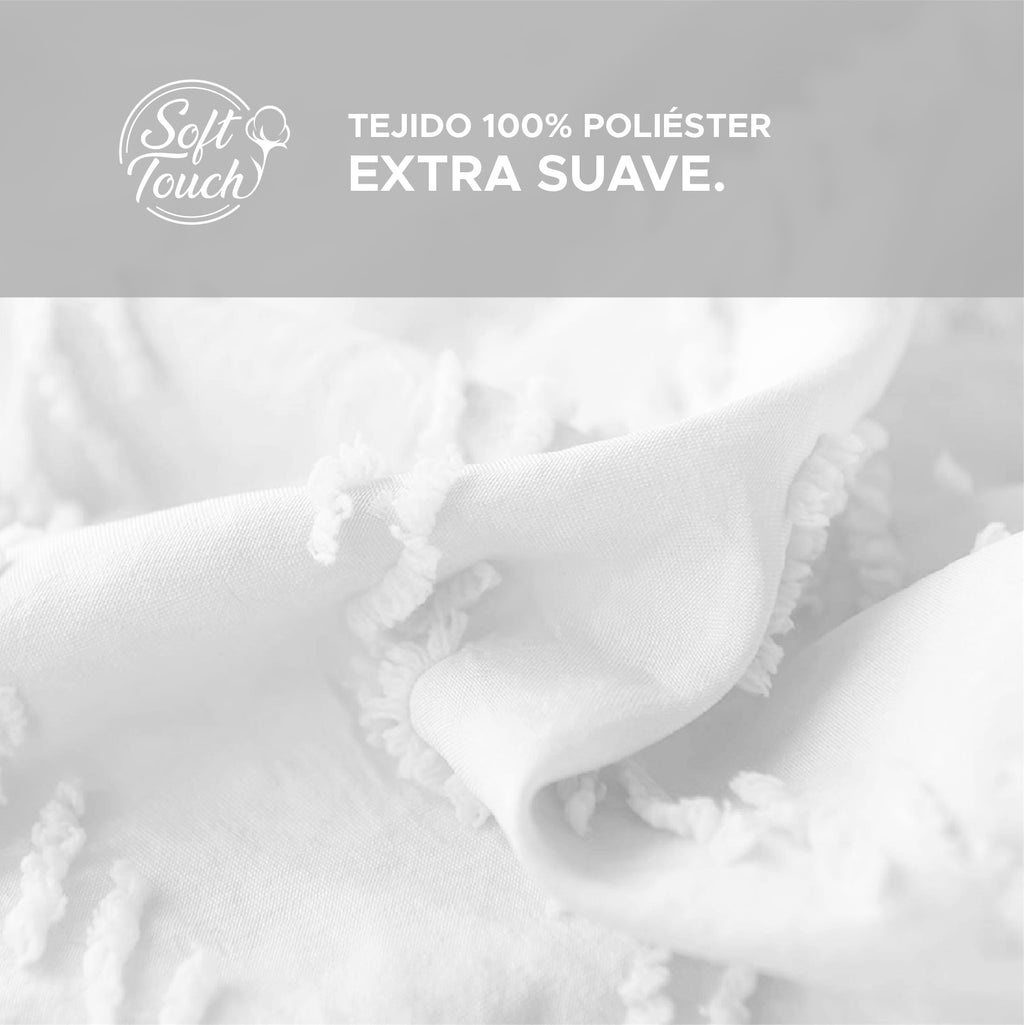 Victorio & Lucchino - Colcha Lavada con Tufting - Modelo Atenea - Blanco