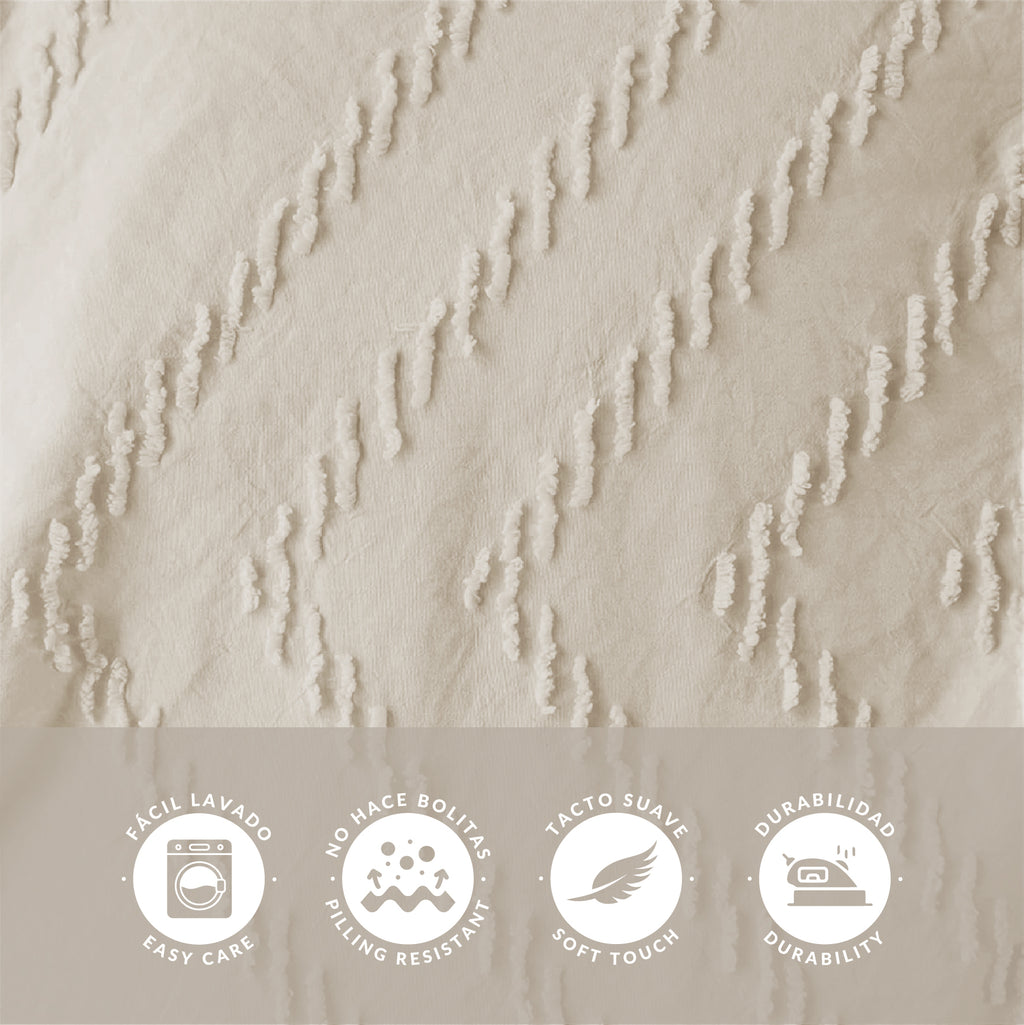 Victorio & Lucchino - Colcha Lavada con Tufting - Modelo Atenea - Beige