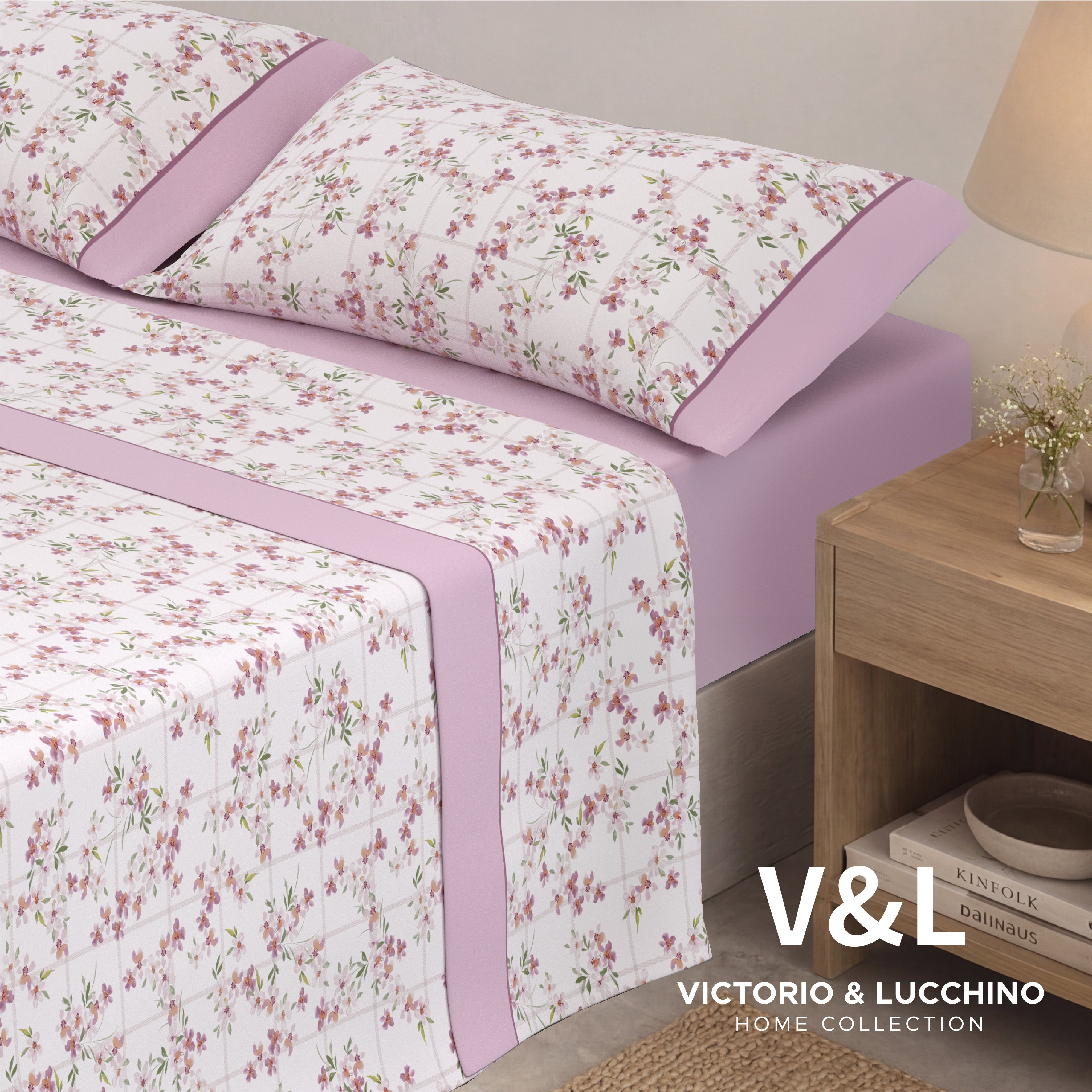Victorio & Lucchino - Juego de Sábanas Estampadas Algodón/Poliéster - Gaia - Rosa