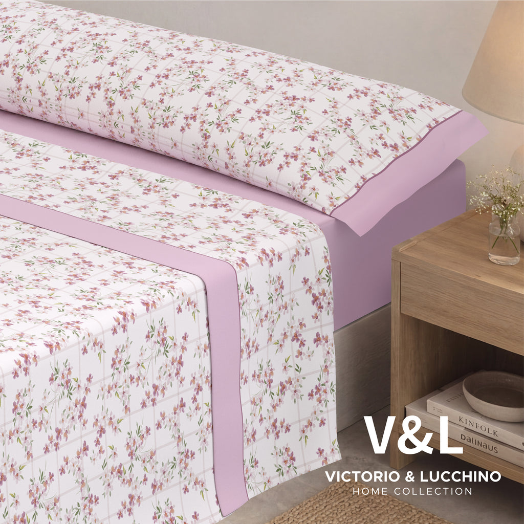 Victorio & Lucchino - Juego de Sábanas Estampadas Algodón/Poliéster - Gaia - Rosa