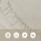 Victorio & Lucchino – Colcha Lavada Termosellada con Volante - Modelo Lorena - Beige