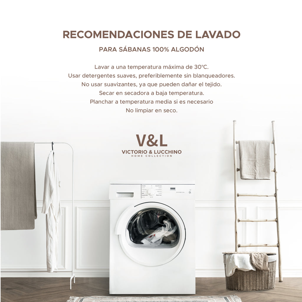 Juego de Sábanas de Hostelería 100% Algodón - Victorio & Lucchino